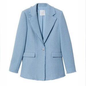 Mango Tweed Light Blue Blazer